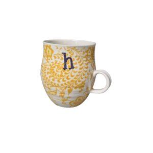 Anthropologie Homegrown Monogram Initial "h" Tea Coffee Cup Mug